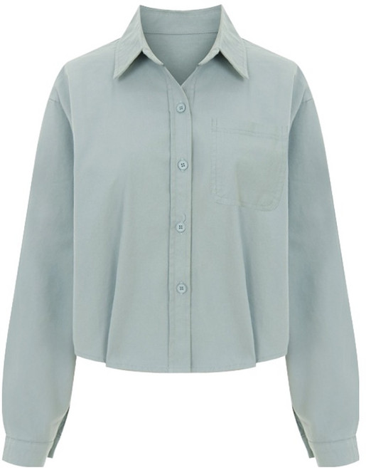 샐리 여성용 소프트 컬러 크롭 셔츠 I6A-CSH007