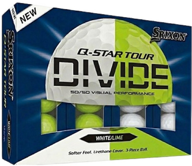 스릭슨 Q STAR 투어6 디바이드 우레탄 골프공 3피스, WHITE + LIME GREEN, 1개, 12개입
