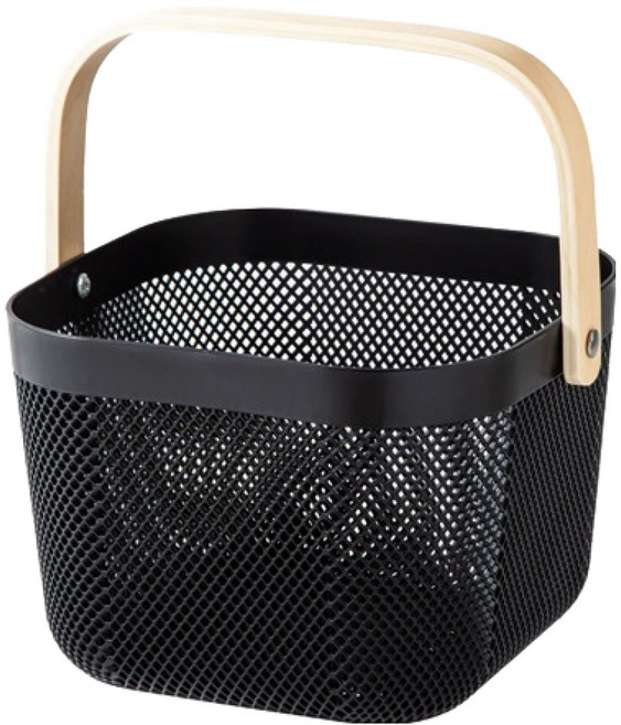 파라다이소북유럽감성손잡이형메쉬다용도세탁바구니, 블랙