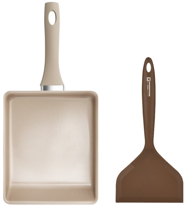 바겐슈타이거 인덕션 IH 에델 계란말이팬 + 실리콘뒤집개 코코아 세트, 1개, 24cm