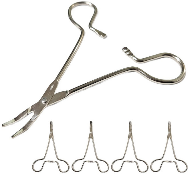 즐낚 보급형 곡자형 포셉, 실버, 5개