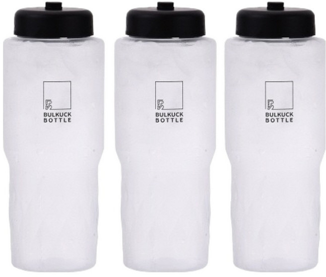 BULKUCK BOTTLE 冰飲專用隨行瓶, 黑色, 3個, 1L
