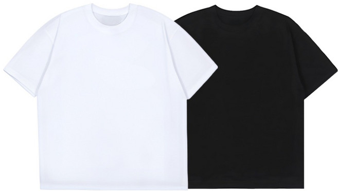 티팜 남녀공용 오버테크 라운드 반팔 티 2p