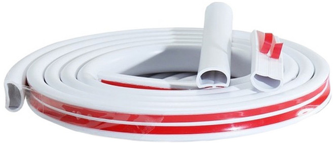 메이크마인 유연한 pvc 잘라서쓰는 슬림형 벽정리 3M 테이프형 정리용 전선 케이블 몰딩 쫄대, 화이트, 1개