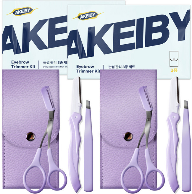 아케이바이 고급형 눈썹관리 3종 세트, 혼합색상, 2세트