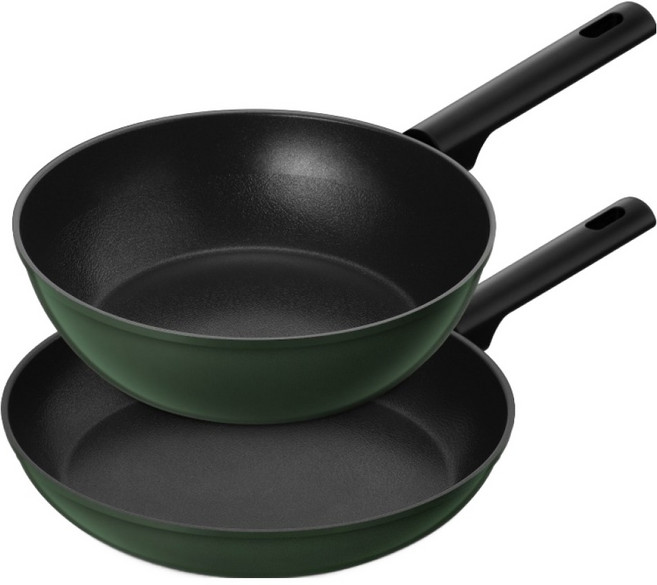 바겐슈타이거 톤앤톤 티타늄코팅 프라이팬 세트 2개, 딥그린, 딥그린, 1세트, 프라이팬 28cm + 웍 24cm