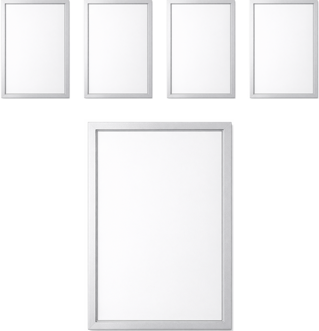 DEPSIS 免鑽孔壁掛式磁吸相框 A4, 5個, 銀色