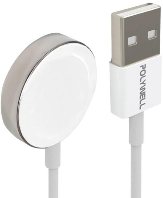 POLYWELL 寶利威爾 USB磁吸充電線 + 充電座 2M PW15-T65-0855, 白色, 1個