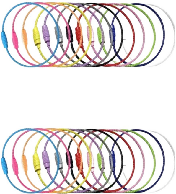 모던모어 컬러 고리 와이어링 12종 x 2p 세트, 믹스, 1세트