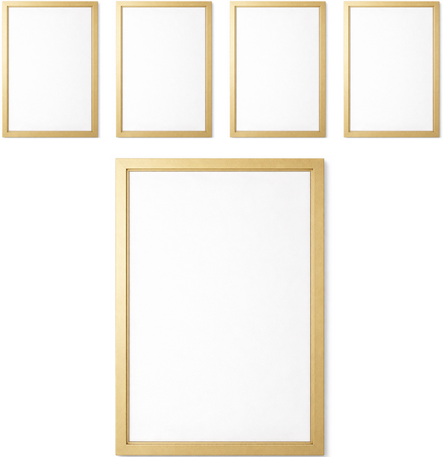 뎁시스 무타공 벽부착 자석 프레임 액자 A5, 5개, 골드