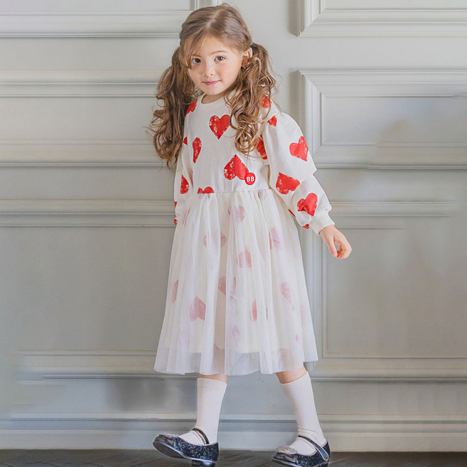 BABYBLEE 愛心紗裙公主連身裙