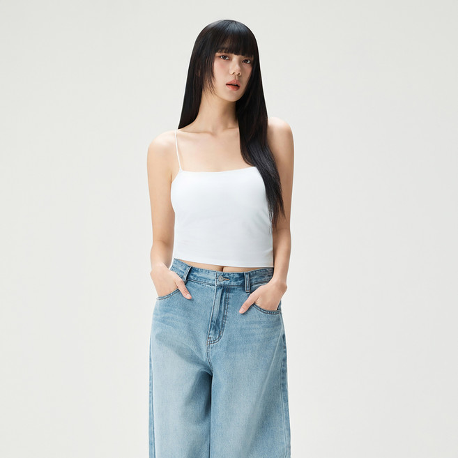 미쏘 여성용 베이직 캡내장 나시 티셔츠