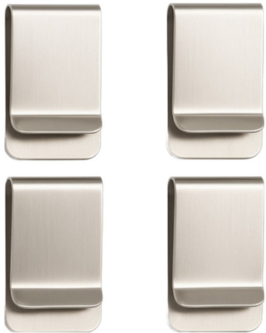 리빙홈디테일 무타공 스텐 폼클렌징 치약걸이, 실버, 4개