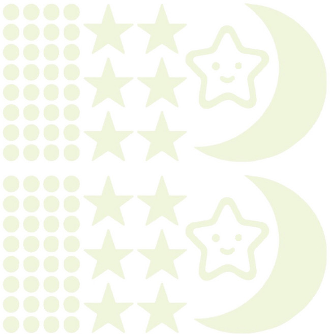 쥬템 천장 야광별 스티커 YG-236 2p 별과달