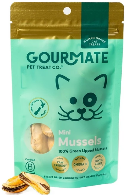 고메이트 고양이 동결건조 간식, 1개, 25g, 초록입홍합 - 쿠팡