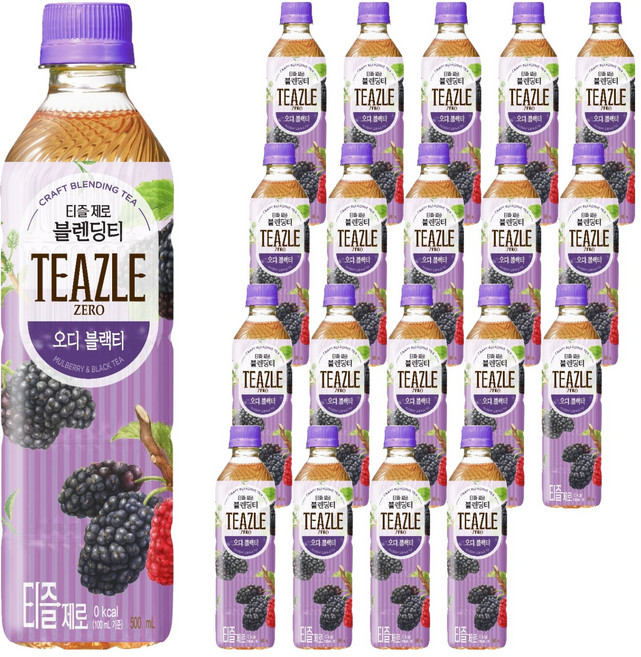 티즐 제로 오디 블랙티, 20개, 500ml
