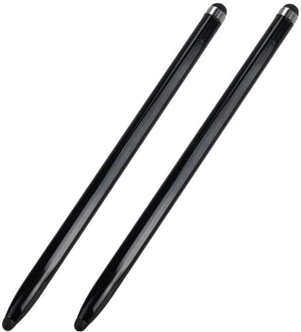 컴스 정전식 스마트폰 터치펜 양면 DP330, 블랙, 2개