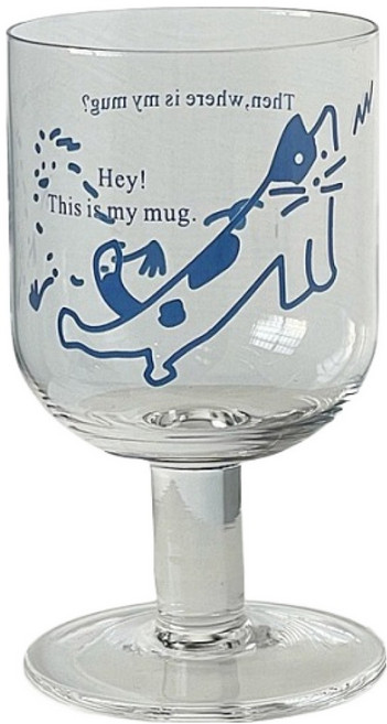 파라주니 홈카페 고양이 캐릭터 유리 디저트컵 HJ1258, 혼합색상, 1개