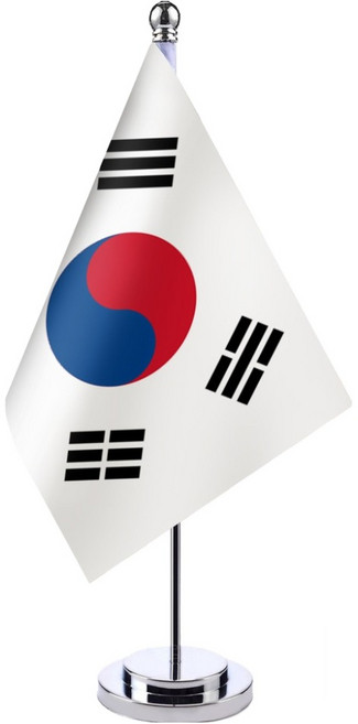 은희마법 예쁜 데스크탑 미니 태극기 스탠딩 30 x 7 x 2 cm, 실버, 1개