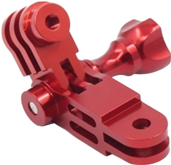 스페이스쉴드 액션캠 호환 액션포인트 3WAY 각도 변환 메탈 피벗 마운트, 1개, 레드