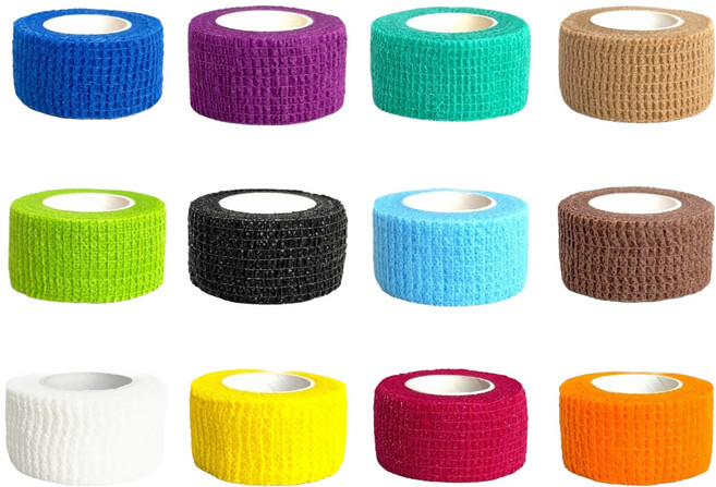 림온 컬러 탄성 접착식 근육 스포츠 테이프 12종 세트, 1세트