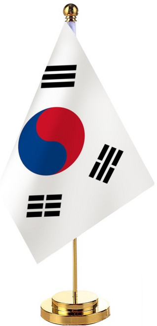 은희마법 예쁜 데스크탑 미니 태극기 스탠딩 30 x 7 x 2 cm, 골드, 1개