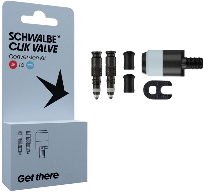 슈발베 자전거 클릭 밸브 + 펌프 헤드 어댑터 세트
