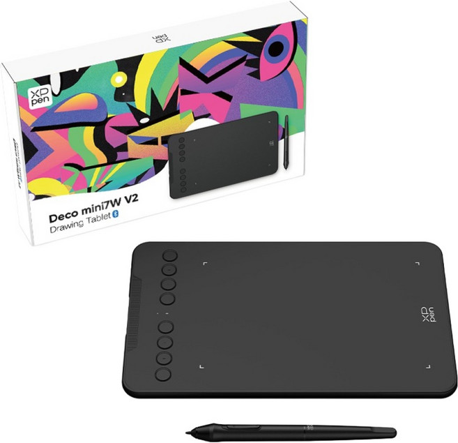 엑스피펜 Deco mini 7W V2 펜 타블렛, 블랙