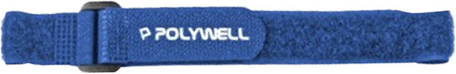 POLYWELL 寶利威爾 扣環式魔鬼氈束帶 藍色 20 x 2cm PW15-T65-1127, 1個
