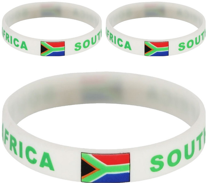 마켓피아 실리콘 월드컵응원 스포츠 패션 국기 팔찌, 남아프리카 공화국, 3개