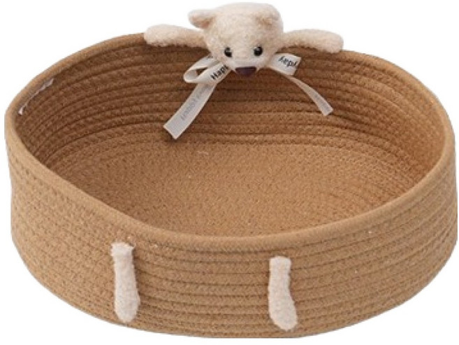 마켓피오 홈 인테리어 인형 곰돌이 로프 액세서리 바구니, 타입2, 1개