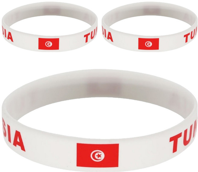 마켓피아 실리콘 월드컵응원 스포츠 패션 국기 팔찌, 튀니지, 3개
