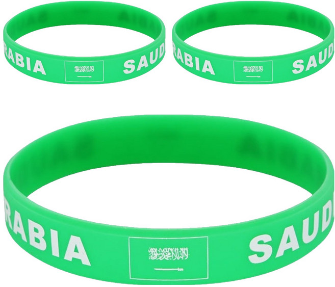 마켓피아 실리콘 월드컵응원 스포츠 패션 국기 팔찌, 사우디 아라비아, 3개
