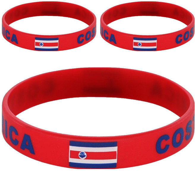 마켓피아 실리콘 월드컵응원 스포츠 패션 국기 팔찌, 코스타리카, 3개