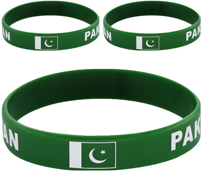 마켓피아 실리콘 월드컵응원 스포츠 패션 국기 팔찌, 파키스탄, 3개