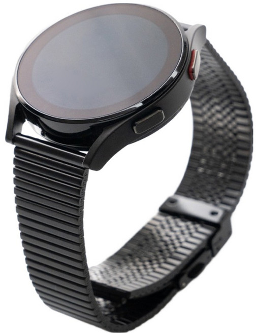 우먼스9999 갤럭시워치 메탈 코드 스트랩 20mm, 블랙, 1개