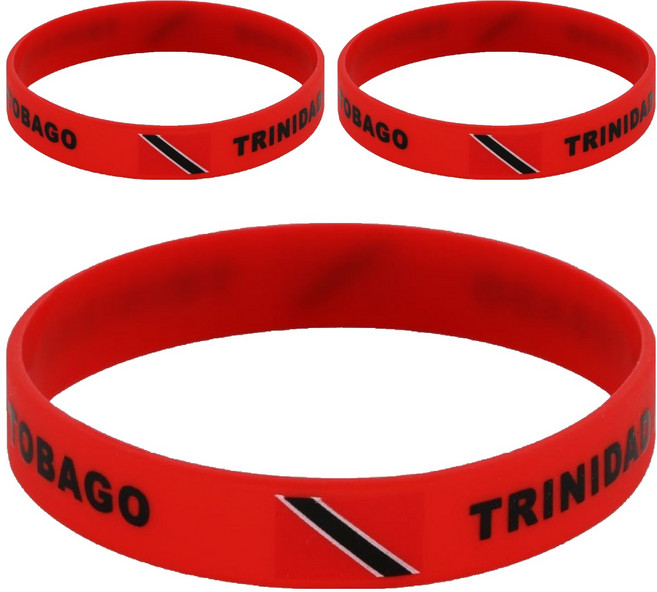 마켓피아 실리콘 월드컵응원 스포츠 패션 국기 팔찌, 트리니다드 토바고, 3개