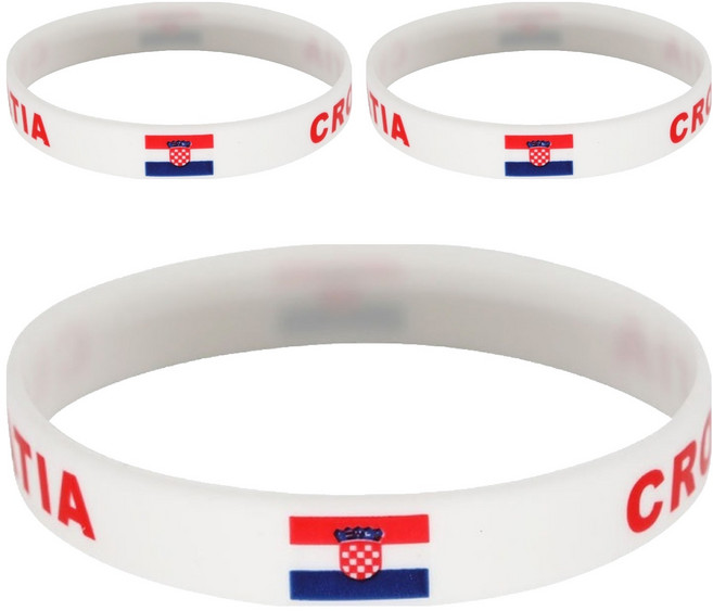 마켓피아 실리콘 월드컵응원 스포츠 패션 국기 팔찌, 크로아티아, 3개