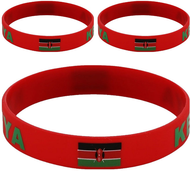 마켓피아 실리콘 월드컵응원 스포츠 패션 국기 팔찌, 케냐, 3개