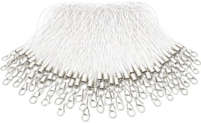 스타리움 대용량 가방 핸드폰 키링 고리 줄, 화이트, 100개