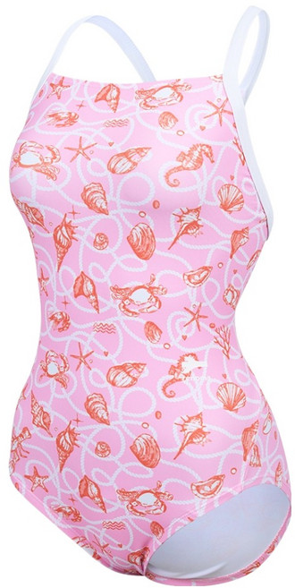 레노마스윔 여성용 소프트 마린 서포트백 원피스 수영복 RN-LS2G509