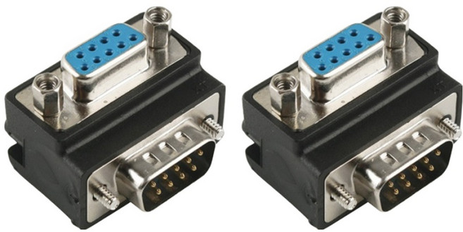 Coms D SUB 90度 9針 彎角型 序列埠轉接頭 2入, 1個, DP255
