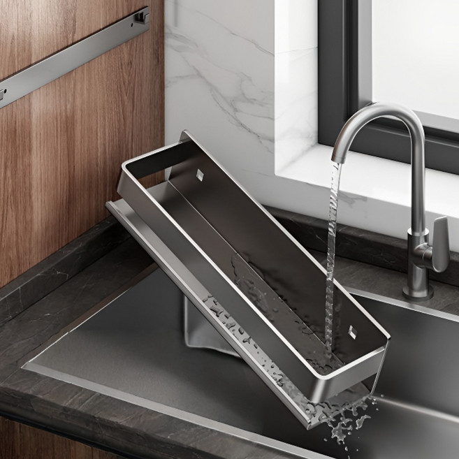 아워웍스 주방선반 무타공 다용도 건조대, 그레이, 1개