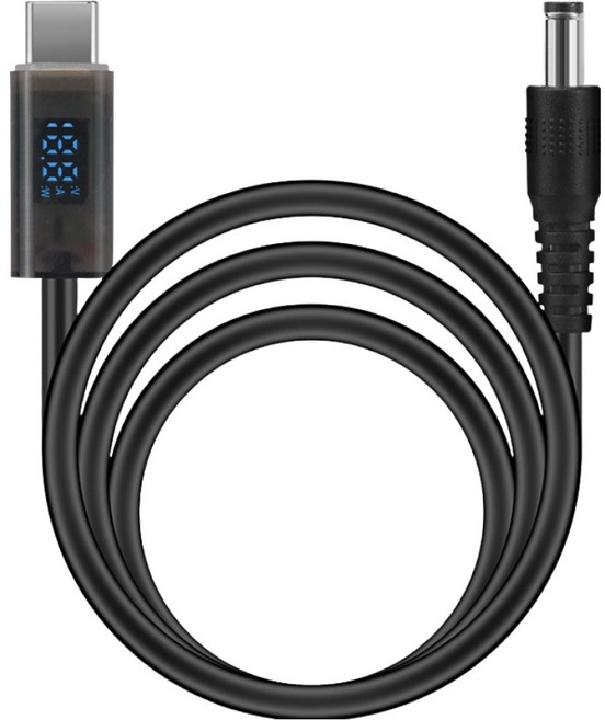 컴스 C타입 to DC 20V 외경 5.5 내경 2.1 PD 노트북 충전 전압 디스플레이 전원 변환 케이블 NC885, 1m, 블랙, 1개