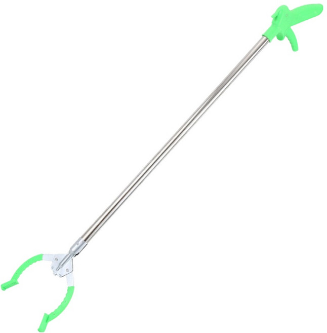 홈앤픽스 신발 다용도 쓰레기 손잡이 플로깅 집게 90 x 15 cm, 녹색, 1개