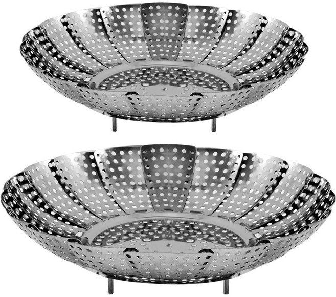 GREENDOOR 不鏽鋼多用途蒸籠 韓國製造 2件組, 單一顏色, 1套
