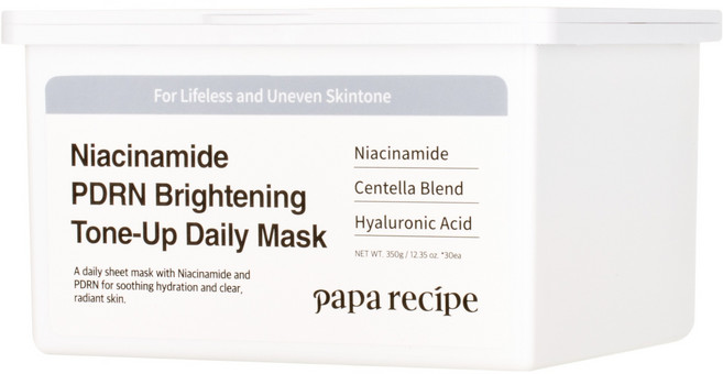 파파레서피 나이아신아마이드 PDRN 브라이트닝 톤 업 데일리 마스크, 1개, 30개입