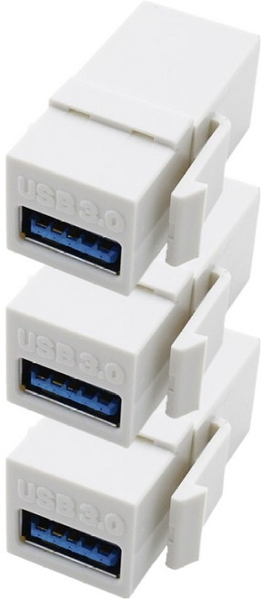 컴스 키스톤잭 USB 3.0 A to FF 월플레이트 White 3p, 1개, DP122