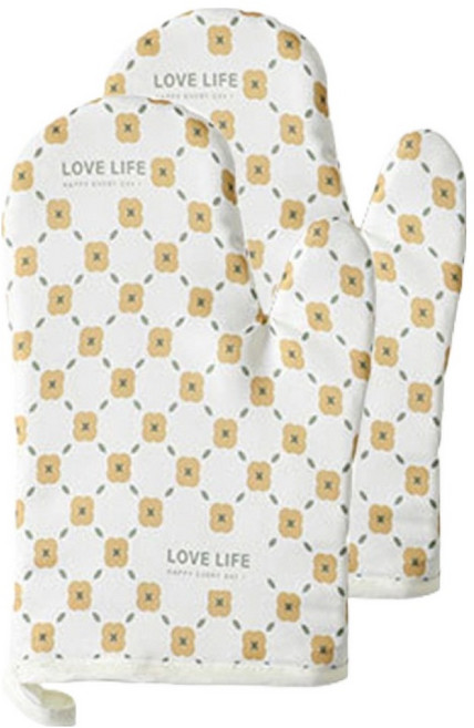 존글로벌 실리콘 오븐 장갑 양손착용 세트, 아이보리, 1세트