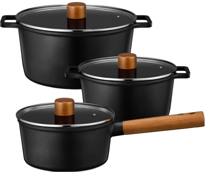 바겐슈타이거 더바움 티타늄 세라믹냄비 3종 세트, 1세트, 편수 18cm + 양수 20cm + 곰솥 24cm
